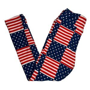 NEW Lularoe Leggings Americana Patriotic Stars Stripes American Flag S/M